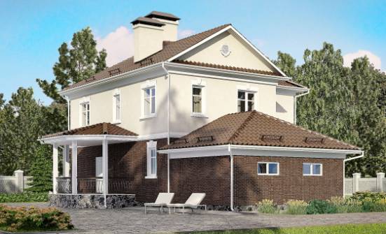 190-002-Л Проект двухэтажного дома и гаражом, простой загородный дом из газобетона | Проекты домов от House Expert