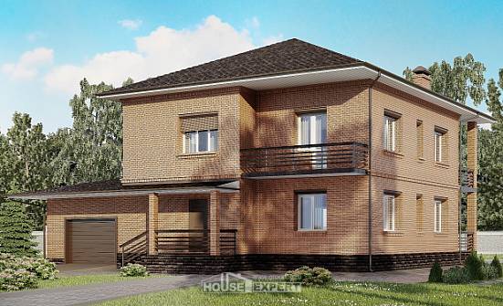 245-003-Л Проект двухэтажного дома, гараж, современный дом из кирпича | Проекты домов от House Expert