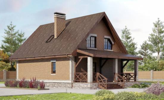 160-011-Л Проект двухэтажного дома с мансардой, классический домик из пеноблока | Проекты домов от House Expert