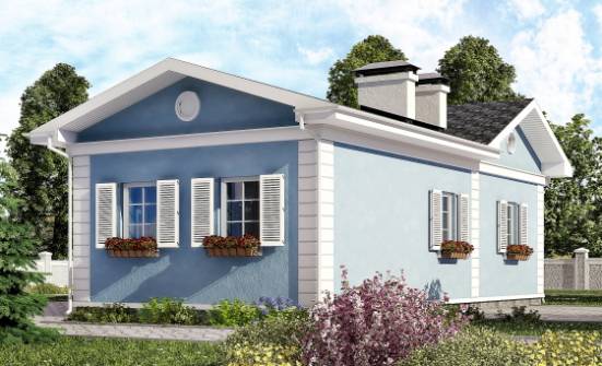 090-004-П Проект одноэтажного дома, доступный загородный дом из теплоблока | Проекты одноэтажных домов от House Expert