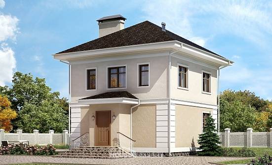 090-003-Л Проект двухэтажного дома, уютный домик из твинблока | Проекты домов от House Expert